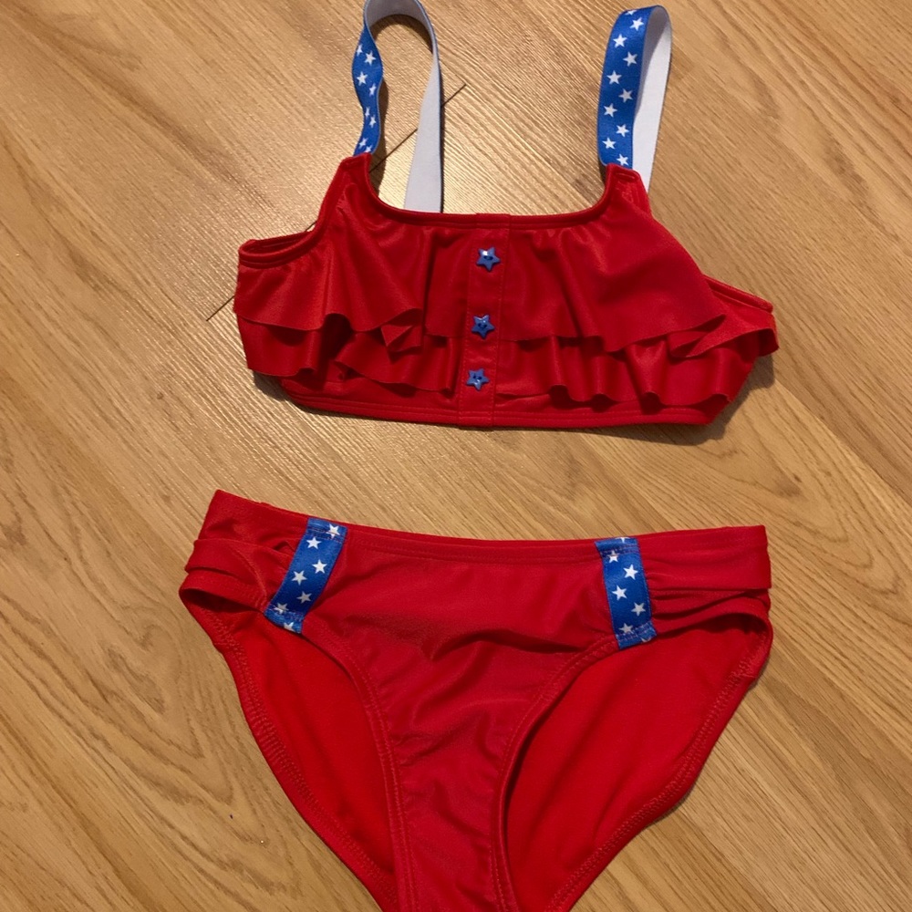Cat & Jack Red White& Blue patriotic bikini Size M